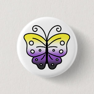 Nichtbinärer Stolz Schmetterling Anstecker Button