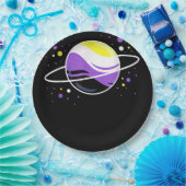 Nichtbinärer Weltraumplanet - Nichtbinärer Stolz Pappteller (Party)