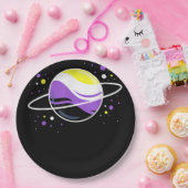 Nichtbinärer Weltraumplanet - Nichtbinärer Stolz Pappteller (Party)
