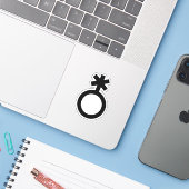 Nichtbinäres Generikum Aufkleber (Laptop mit iPhone)