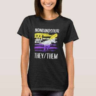Nichtbinärsaurier Sie Ihnen Nicht Binäre Pronomen T-Shirt