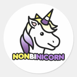 Nichtbinicorn Runder Aufkleber