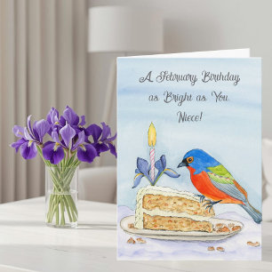 Nichte Alles Gute zum Februar-Geburtstag Buntfink Karte