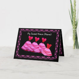 NICHTE - Blumen-Mädchen-Einladung - ROSA Kleider Einladung