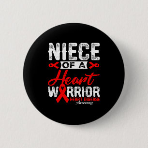 Nichte eines Herzens Krieger Herzerkrankung rotes Button