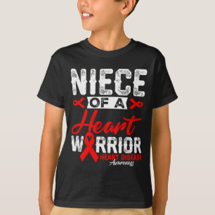 Nichte eines Herzens Krieger Herzerkrankung rotes T-Shirt