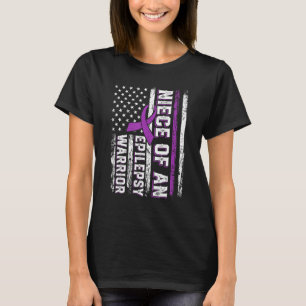 Nichte eines Kämpfers Epilepsie Lila Band Unterstü T-Shirt