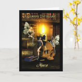 Nichte, Feenlampen - MärchenGeburtstagskarte Karte (Gelbe Blume)