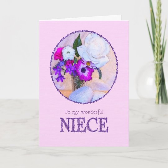 Nichte Geburtstag Mit Gemalten Blumen Karte Zazzle De