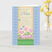 Nichte Geburtstagskarte Blume und Schmetterlinge Karte (Gelbe Blume)