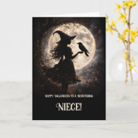 Nichte Halloween individuell mit süßer Hexe Rabe