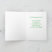 Nichte, St. Patrick's Day Affe mit Kleeblatt Karte (Innenseite)