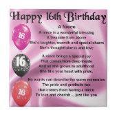 Nichten-Gedicht - 16. Geburtstag Fliese (Vorderseite)