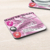 Nichten-Gedicht - 16. Geburtstag Untersetzer (Linke Seite)