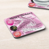 Nichten-Gedicht - alles Gute zum Geburtstag Untersetzer (Linke Seite)