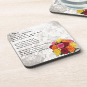 Nichten-Gedicht - Blumen Getränkeuntersetzer (Linke Seite)