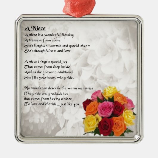 Nichten-Gedicht - Blumen Ornament Aus Metall (Vorne)
