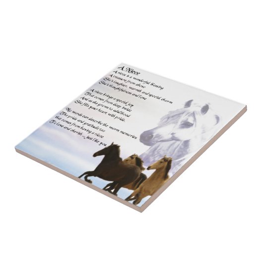 Nichten-Gedicht - Pferde Fliese (Seite)