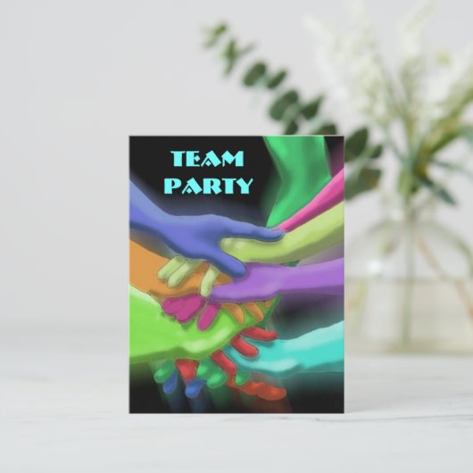 NICHTHANDS GESCHLOSSEN GESAMTE PARTY EINLADUNG (Stehend Vorderseite)