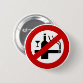 Nichtraucheralkohol ⚠ thailändisches Zeichen ⚠ Button (Vorne & Hinten)