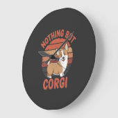 Nichts als Corgi Große Wanduhr (Winkel)