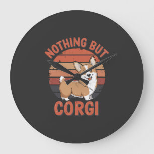 Nichts als Corgi Große Wanduhr