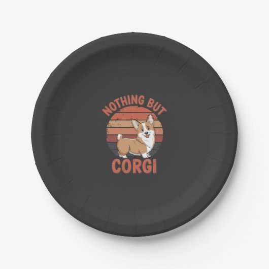 Nichts als Corgi Pappteller (Vorderseite)