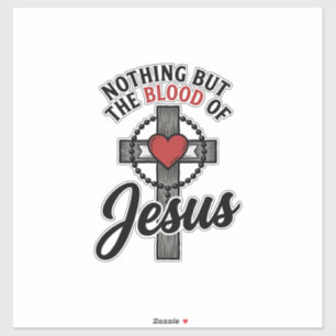 Nichts als das Blut Jesu Vintage-Kreuz-Shirt Aufkleber