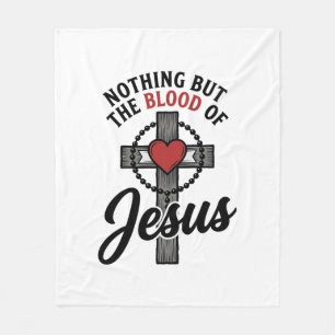 Nichts als das Blut Jesu Vintage-Kreuz-Shirt Fleecedecke