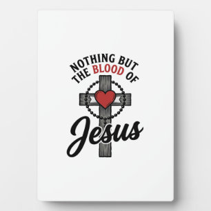 Nichts als das Blut Jesu Vintage-Kreuz-Shirt Fotoplatte