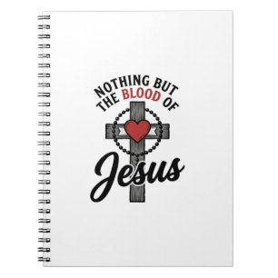 Nichts als das Blut Jesu Vintage-Kreuz-Shirt Notizblock