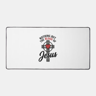 Nichts als das Blut Jesu Vintage-Kreuz-Shirt Schreibtischunterlage