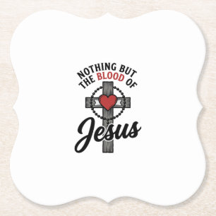 Nichts als das Blut Jesu Vintage-Kreuz-Shirt Untersetzer
