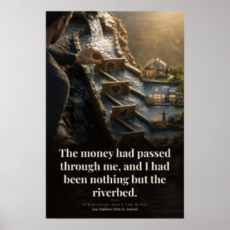 Nichts als das Flussbett Buch Zitat Kunst Poster