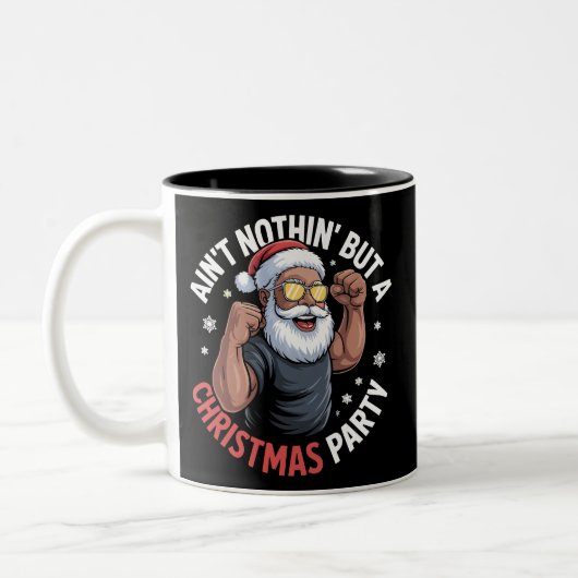 Nichts als ein Weihnachts-Party Afrikanischer Weih Zweifarbige Tasse (Links)