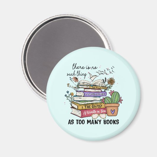 Nichts als zu viele Bücher Magnet (Vorderseite/Rückseite)