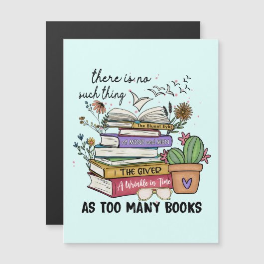 Nichts als zu viele Bücher Magnetkarte (Vorne/Hinten)
