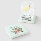 Nichts als zu viele Bücher Steinuntersetzer (Seitenansicht)