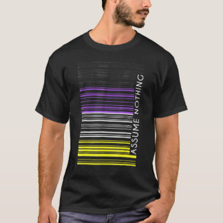 Nichts annehmen Nonbinary Flagge Barcode Enby Gend T-Shirt