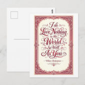"Nichts auf der Welt" Shakespeare Postkarte (Vorne/Hinten)