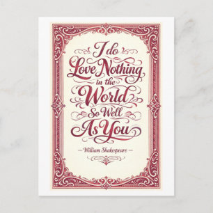"Nichts auf der Welt" Shakespeare Postkarte