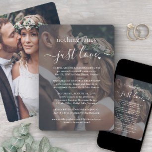 Nichts Aufwendiges Foto & Weißer Text Hochzeitsemp Einladung