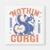 Nichts außer Corgi - Retro Orange und Navy Funny Magnet (Vorne)