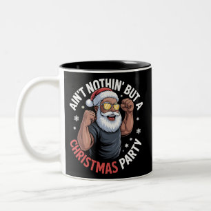 Nichts außer einer Weihnachtsfeier Afrikanischer W Zweifarbige Tasse