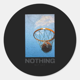 Nichts außer Net Basketball Minimalistisch Hoop Sk Runder Aufkleber