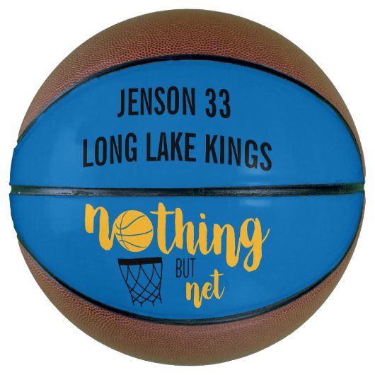 Nichts außer Net Blue und Yellow Personalisiert Basketball (Vorderseite)