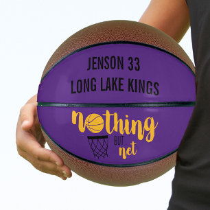 Nichts außer Net Lila und Gold Personalisiert Basketball