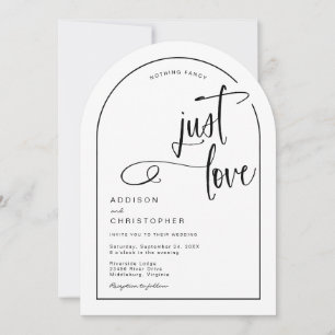 Nichts Besonderes, nur Liebe, Casual Script Hochze Einladung