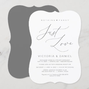 Nichts Besonderes, nur Liebe, Dunkelgrau, Hochzeit Einladung