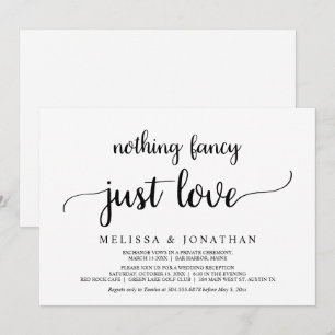 Nichts Besonderes, nur Liebe, einfach minimalistis Einladung